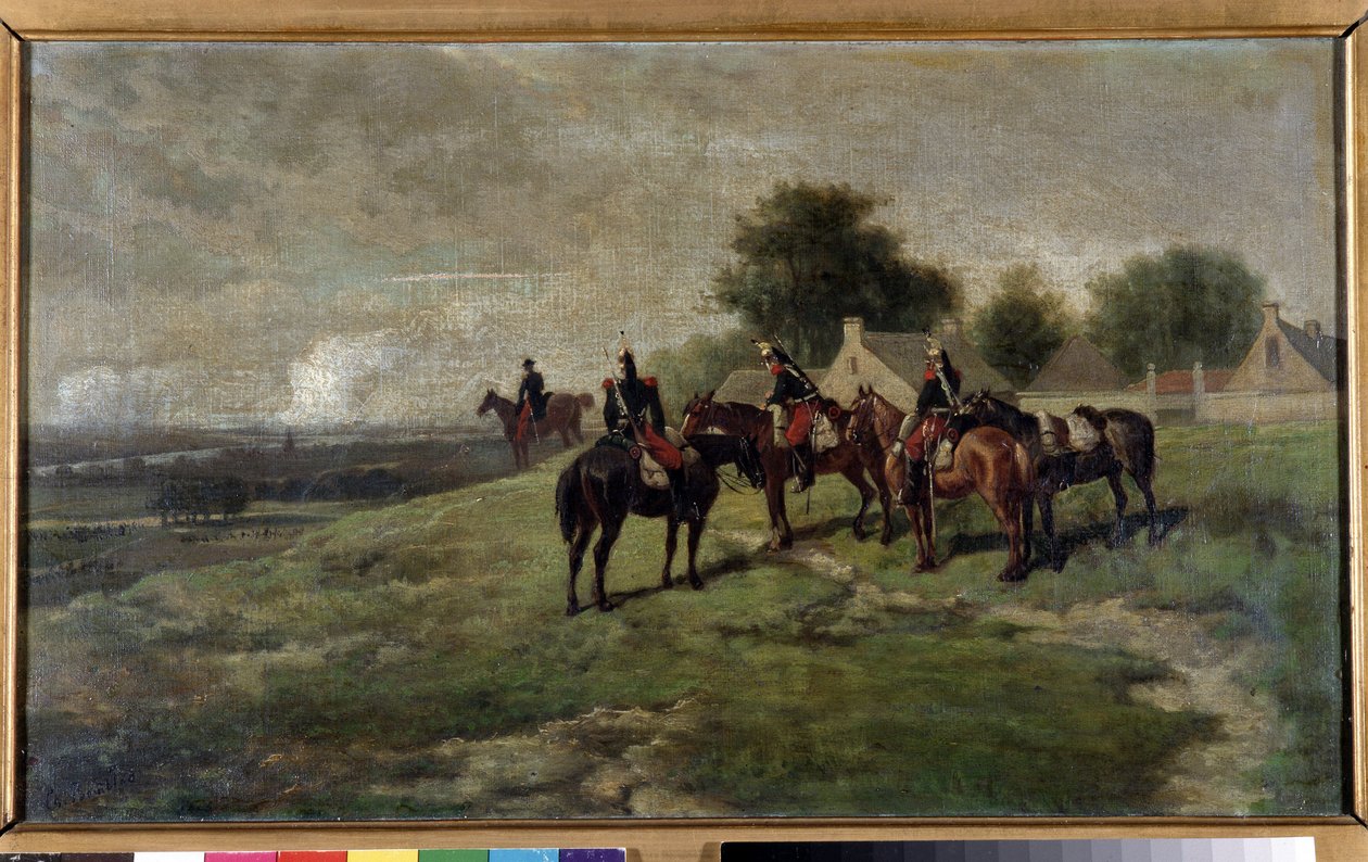 Cuirassiers (resim) by Louis Charles Bombled