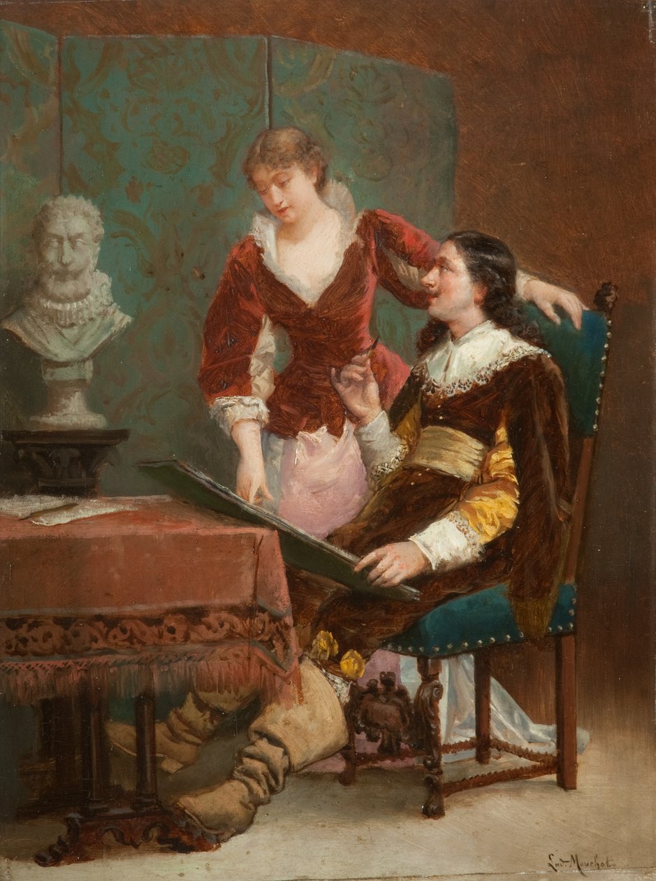 Sanatçının Eleştirmeni by Louis Claude Mouchot