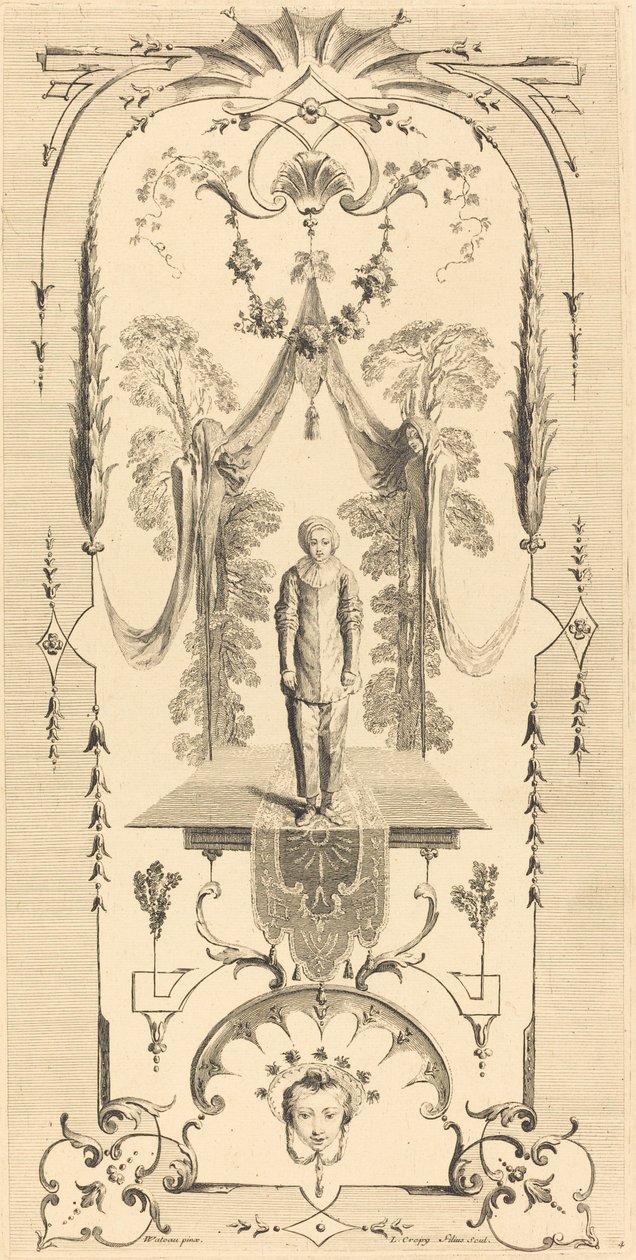 Gilles by Louis Crépy after Antoine Watteau