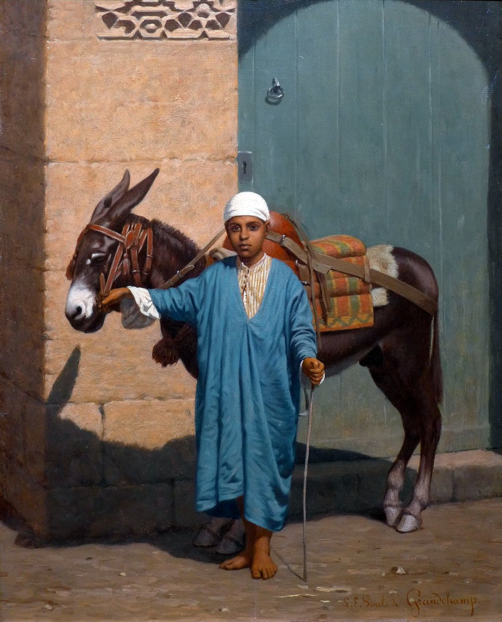 çocuk ve eşeği by Louis Emile Pinel de Grandchamp