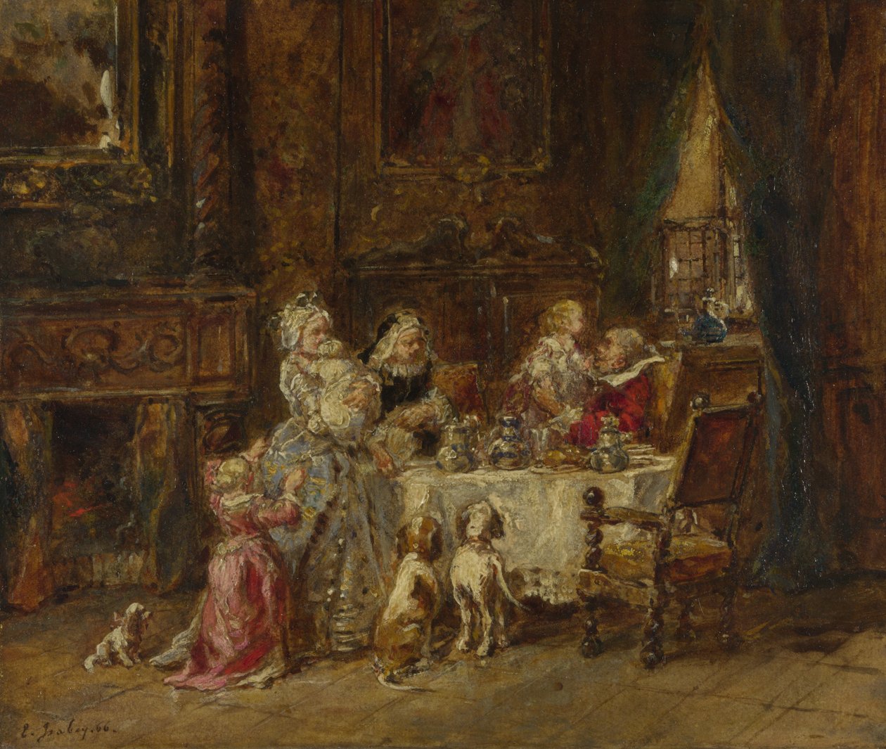Dedelerin Doğum Günü, 1866 by Eugene Isabey