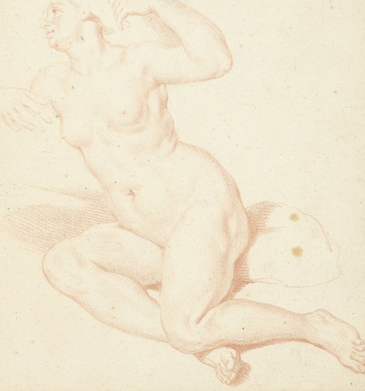 Oturan çıplak bir kadın çalışması by Louis Fabritius Dubourg