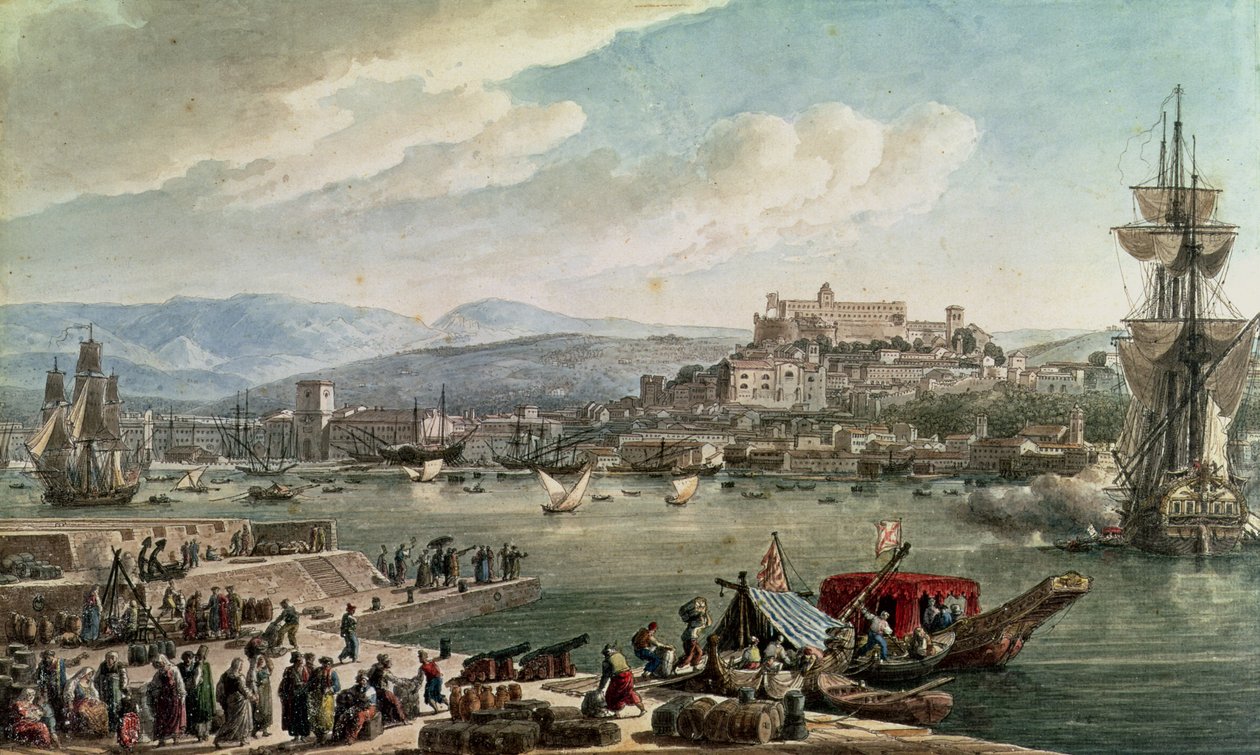 Trieste Limanı, 1802 (afiş) by Louis Francois Cassas