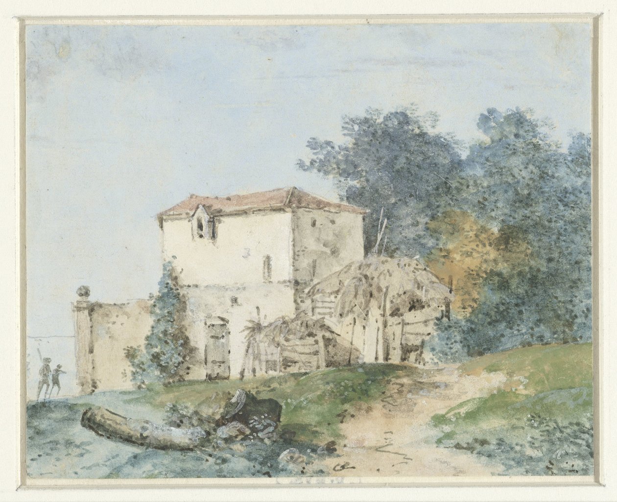 Bir manzara içinde kır evi by Louis Gabriel Moreau