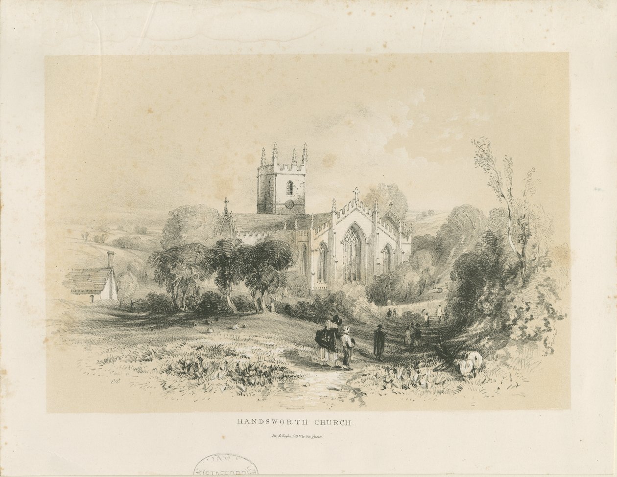 Handsworth Kilisesi: litografi, nd [1806-1885] by Louis Haghe