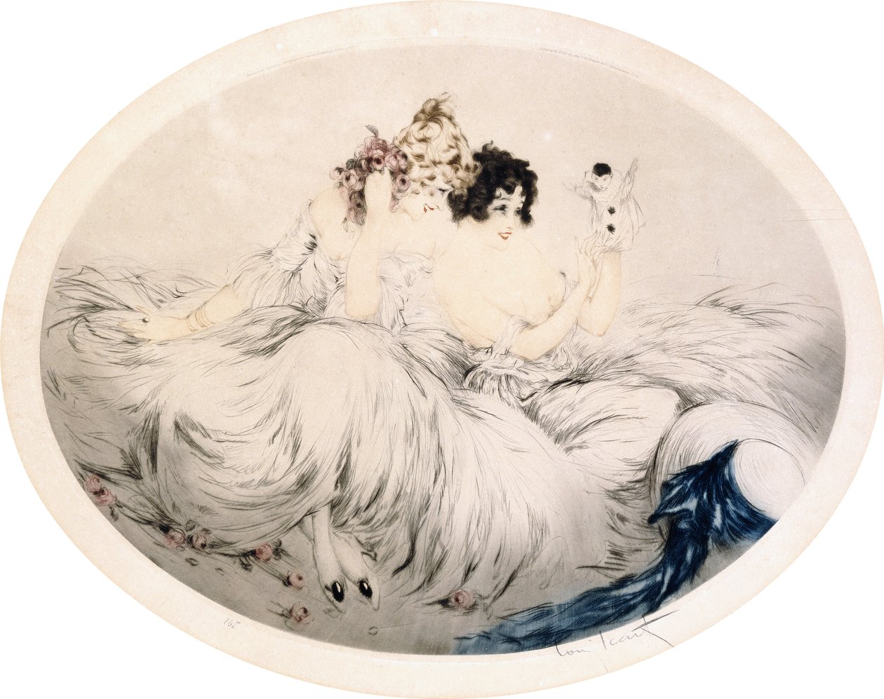 Kuklalar, c.1922 (aşındırma ve kuru nokta) by Louis Icart