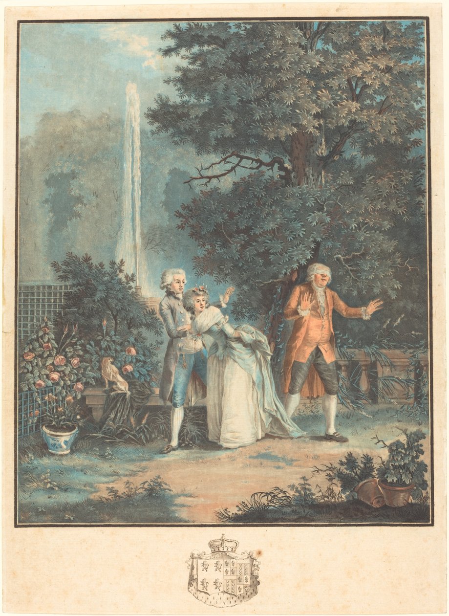 Colin-maillard by Louis Le Coeur after Nicolas Lavreince
