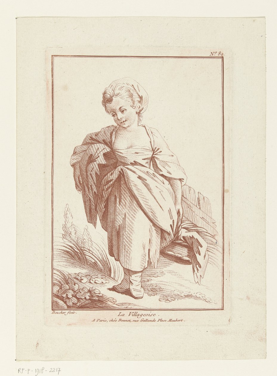 Dorpsmeisje La Villageoise (nesne üzerindeki başlık) by Louis Marin Bonnet