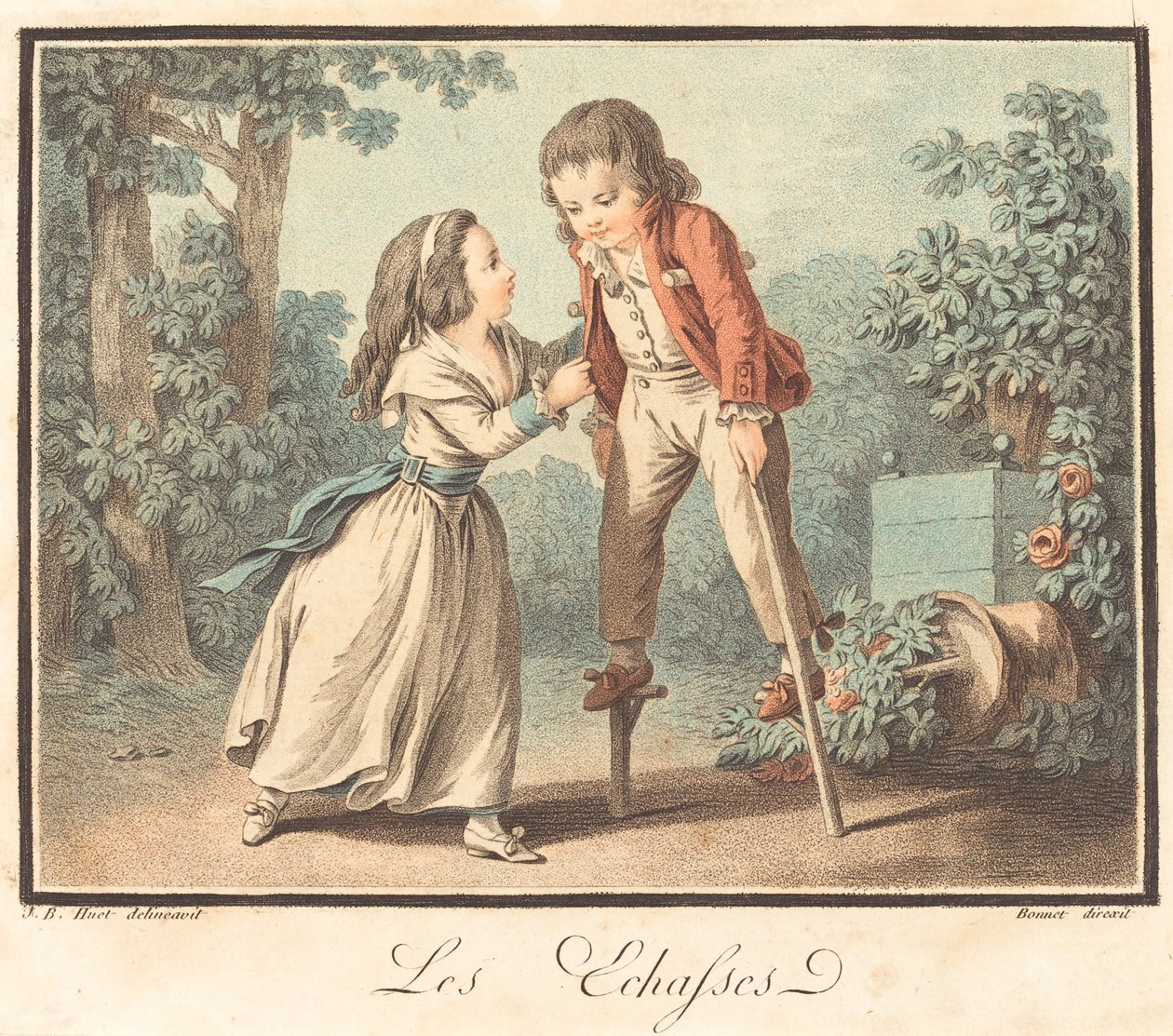 Stilts by Louis Marin Bonnet after Jean Baptiste Hüet, I