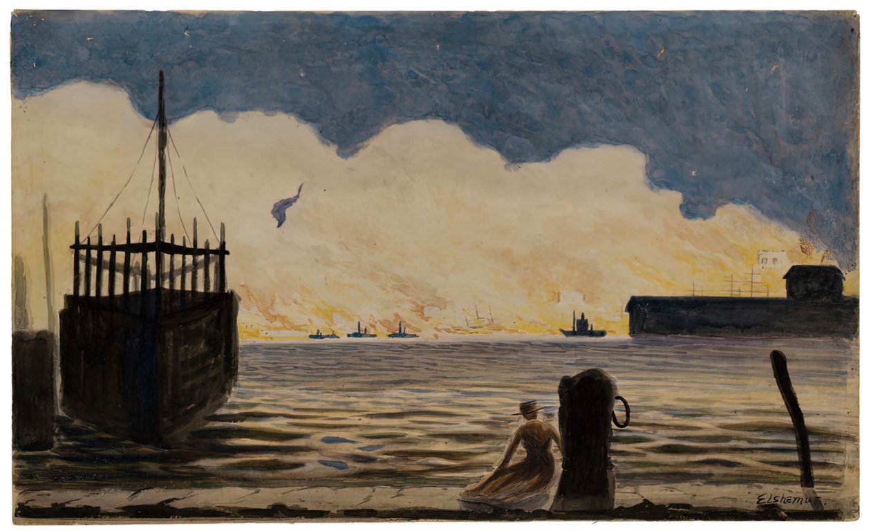 İskeledeki Kız, c. 1900. by Louis Michel Eilshemius