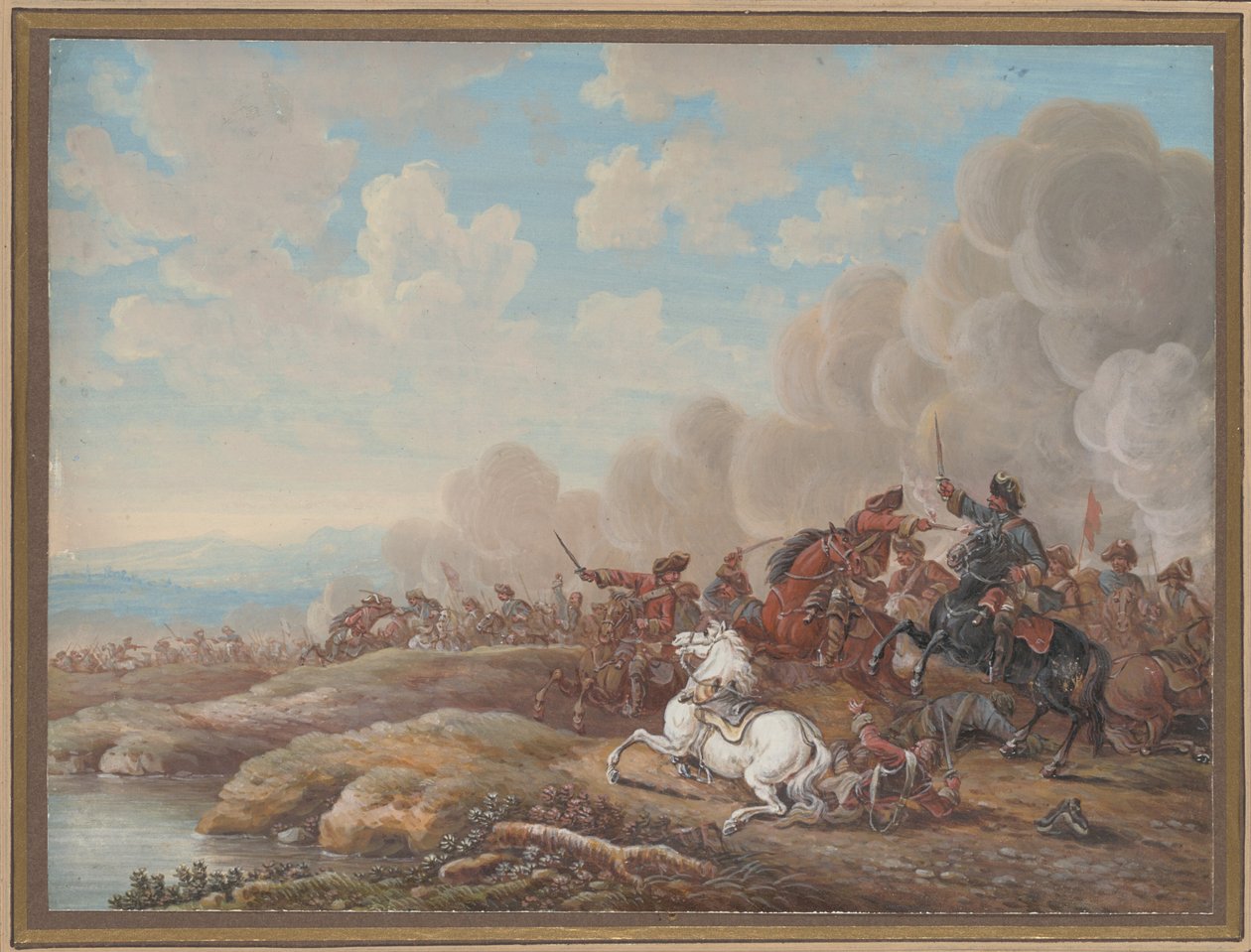 Nehir Kenarında Süvari Savaşı by Louis Nicolas van Blarenberghe