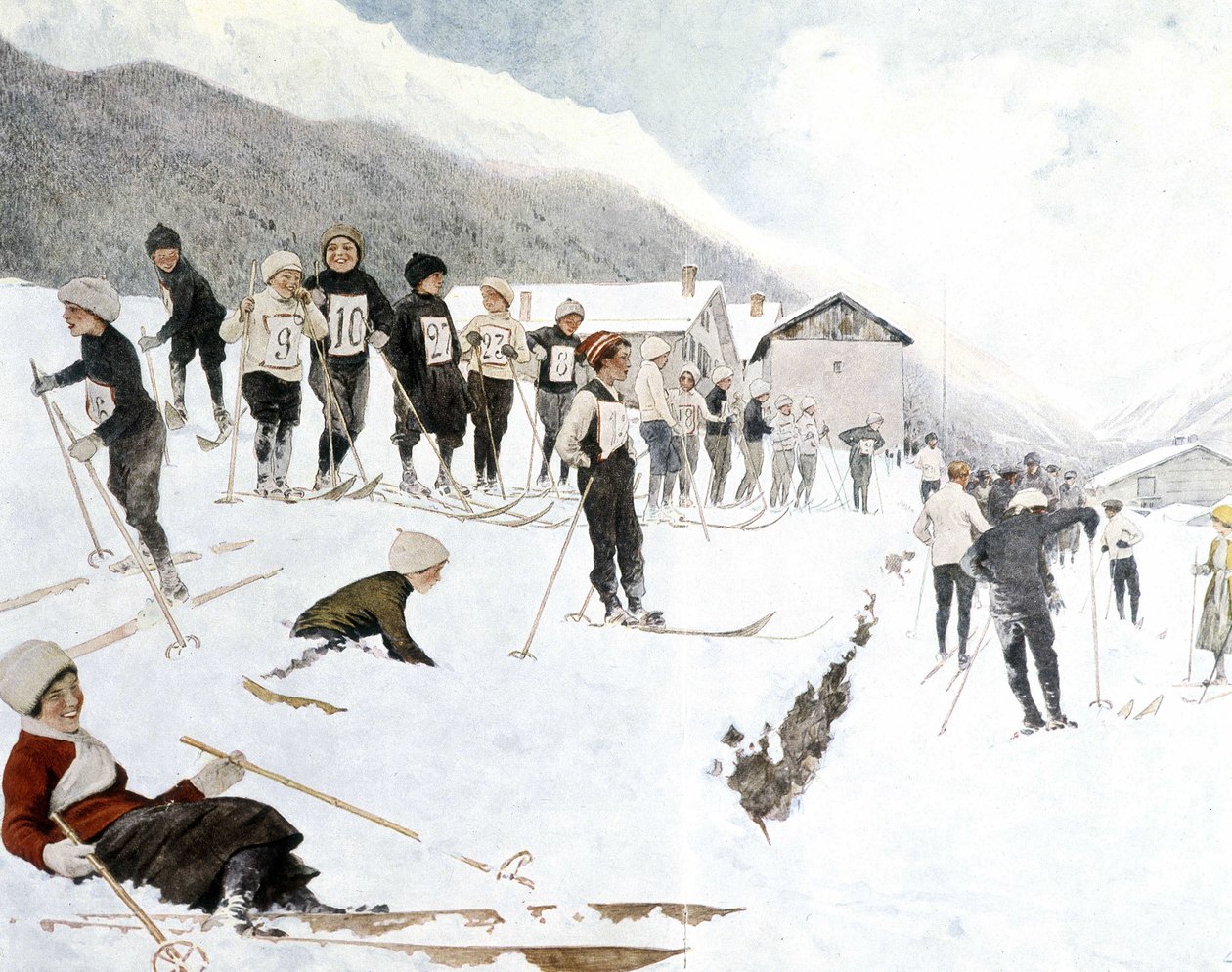 Çocuklar için kayak dersleri by Louis Remy Sabatier