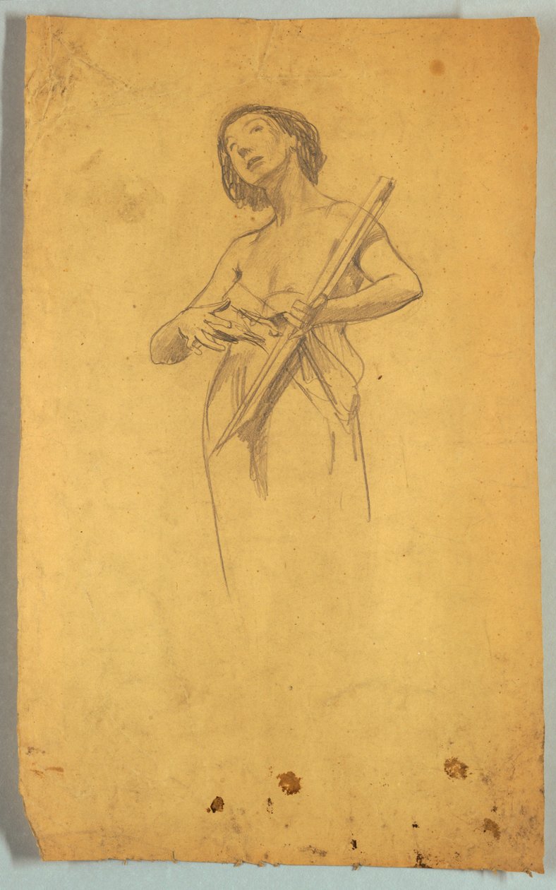 Ayakta Kadın Figürü Çalışması by Louis Schaettle