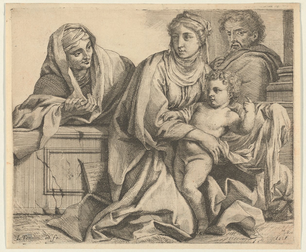 Aziz Anne ile Kutsal Aile by Louis Testelin