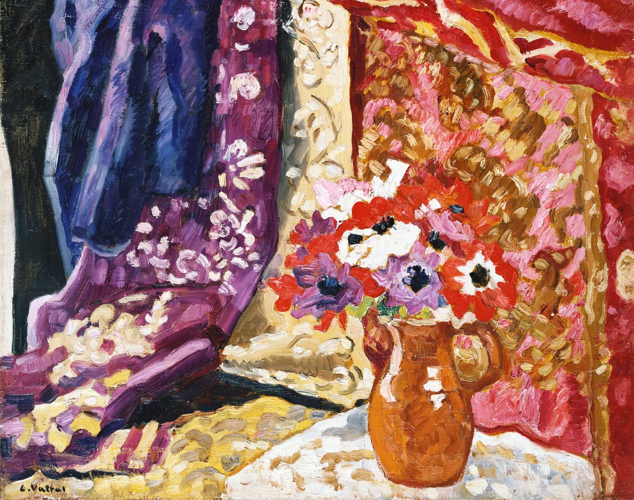 Perdeli Anemonlar by Louis Valtat