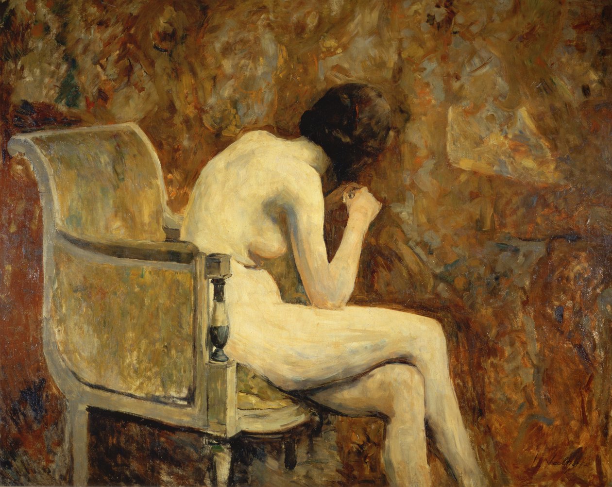 bir koltukta çıplak by Louis Valtat