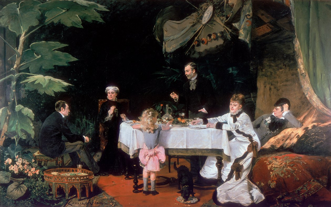 Konservatuarda Öğle Yemeği, 1877 by Louise Abbéma