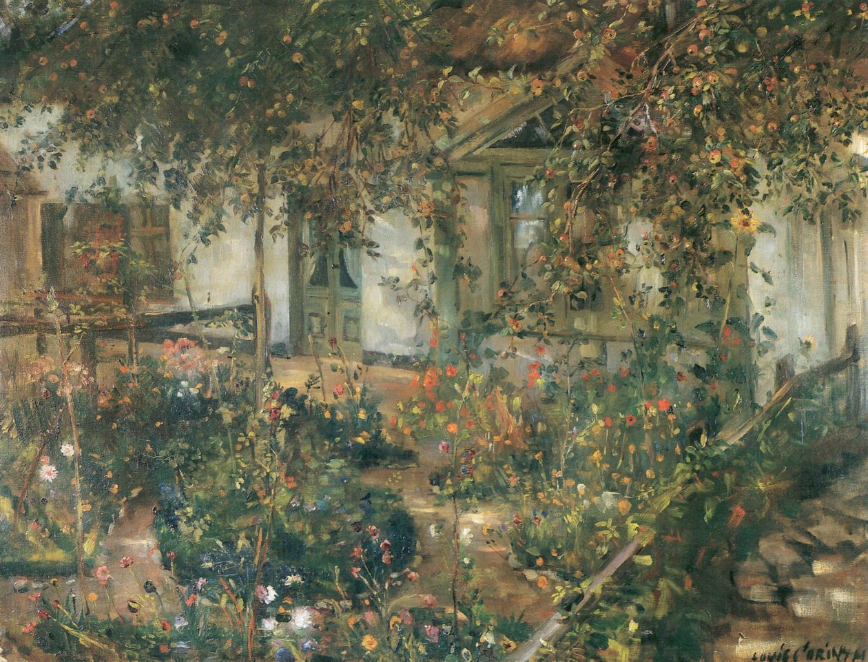 çiçek açan yazlık bahçe by Lovis Corinth