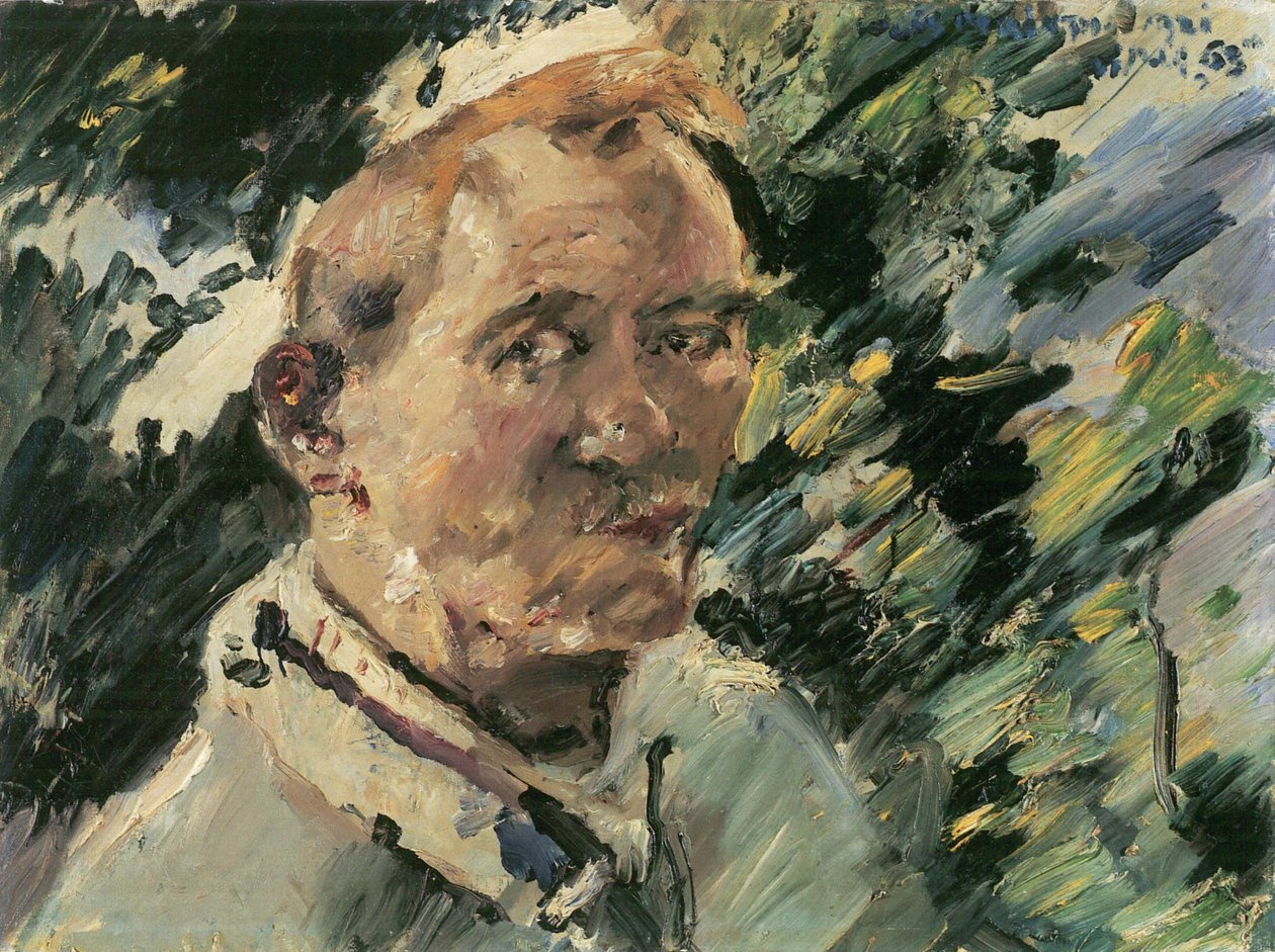  Kleines Selbstportrat vor dem Walchensee by Lovis Corinth