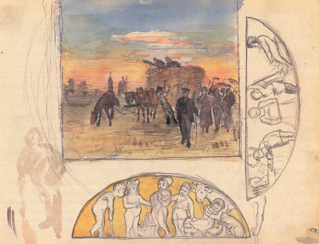Saman yapımı ve iki friz kompozisyonu ile manzara by Lovis Corinth