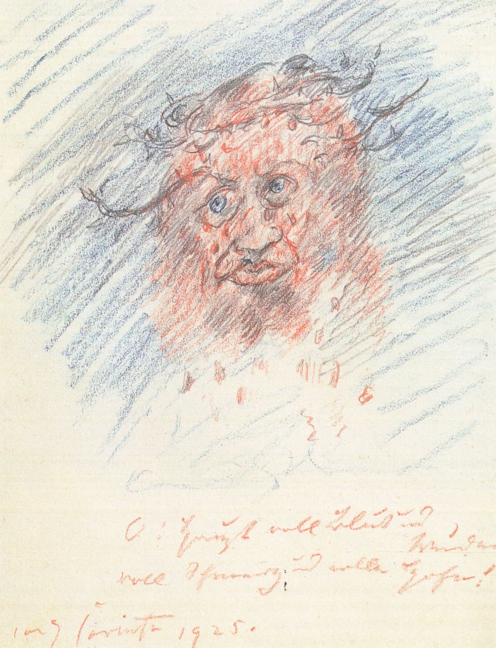 Acı çeken bir adam olarak otoportre by Lovis Corinth