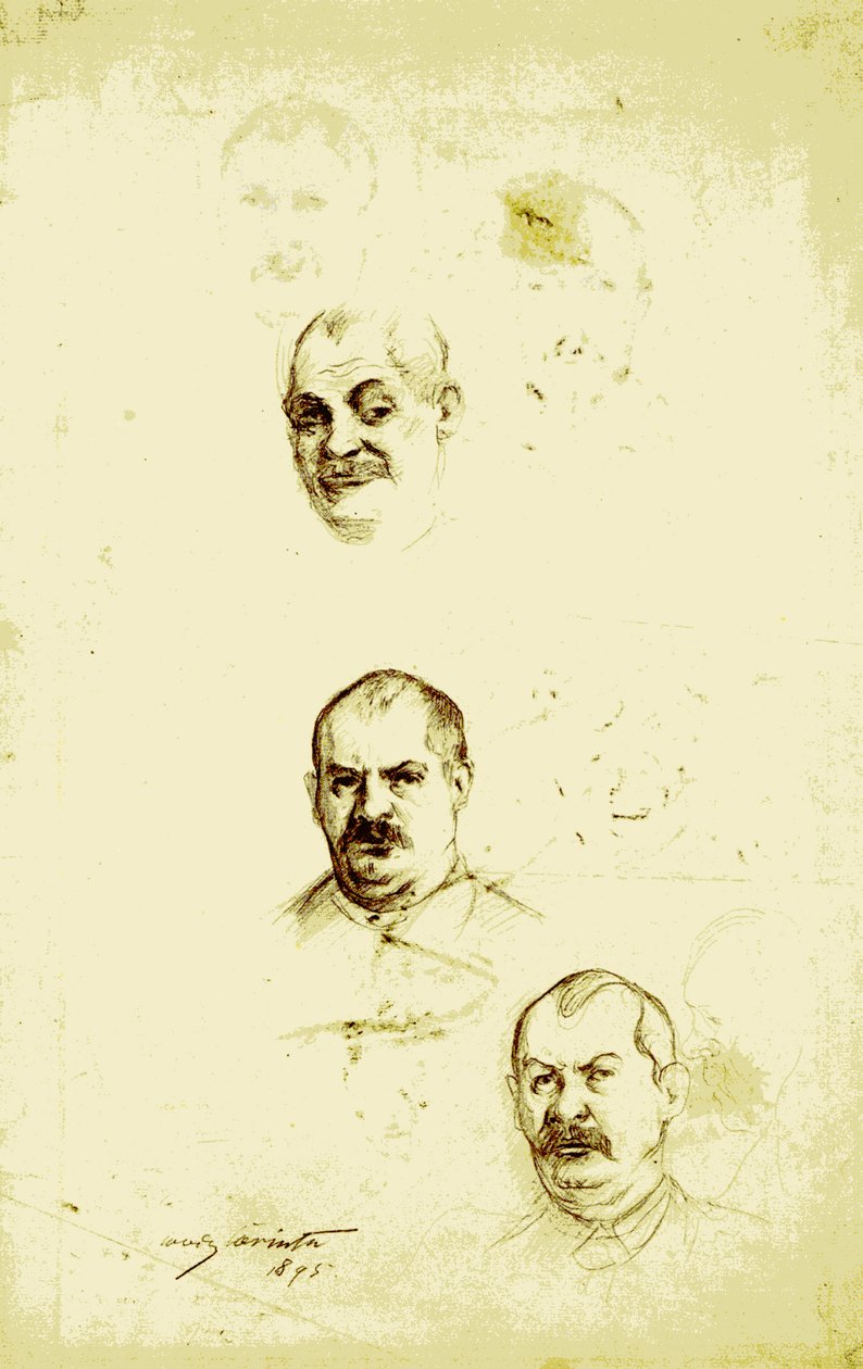 Bir çalışma sayfasındaki otoportreler by Lovis Corinth