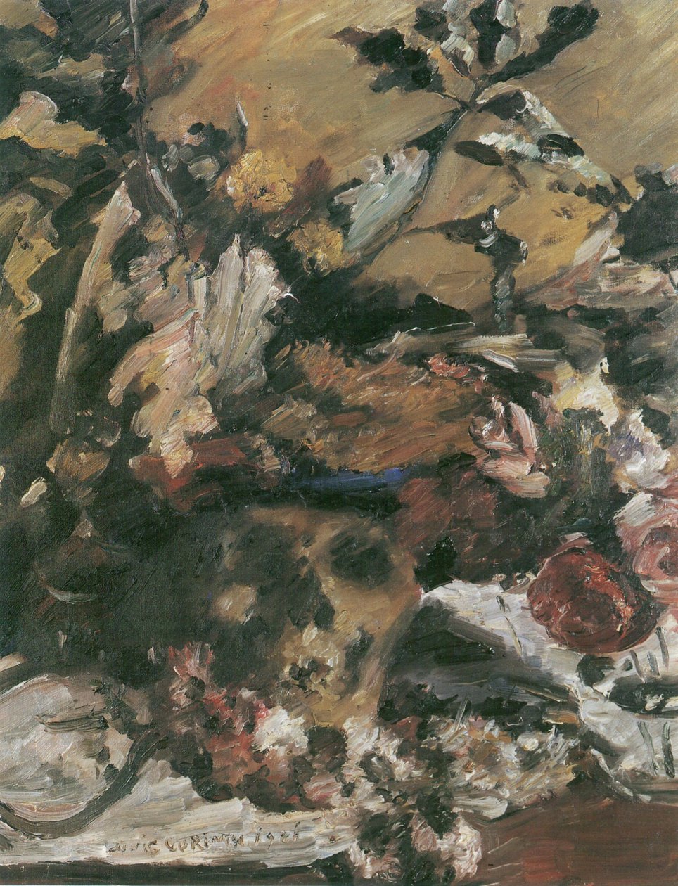 Meşe yaprağı ile kafatası by Lovis Corinth