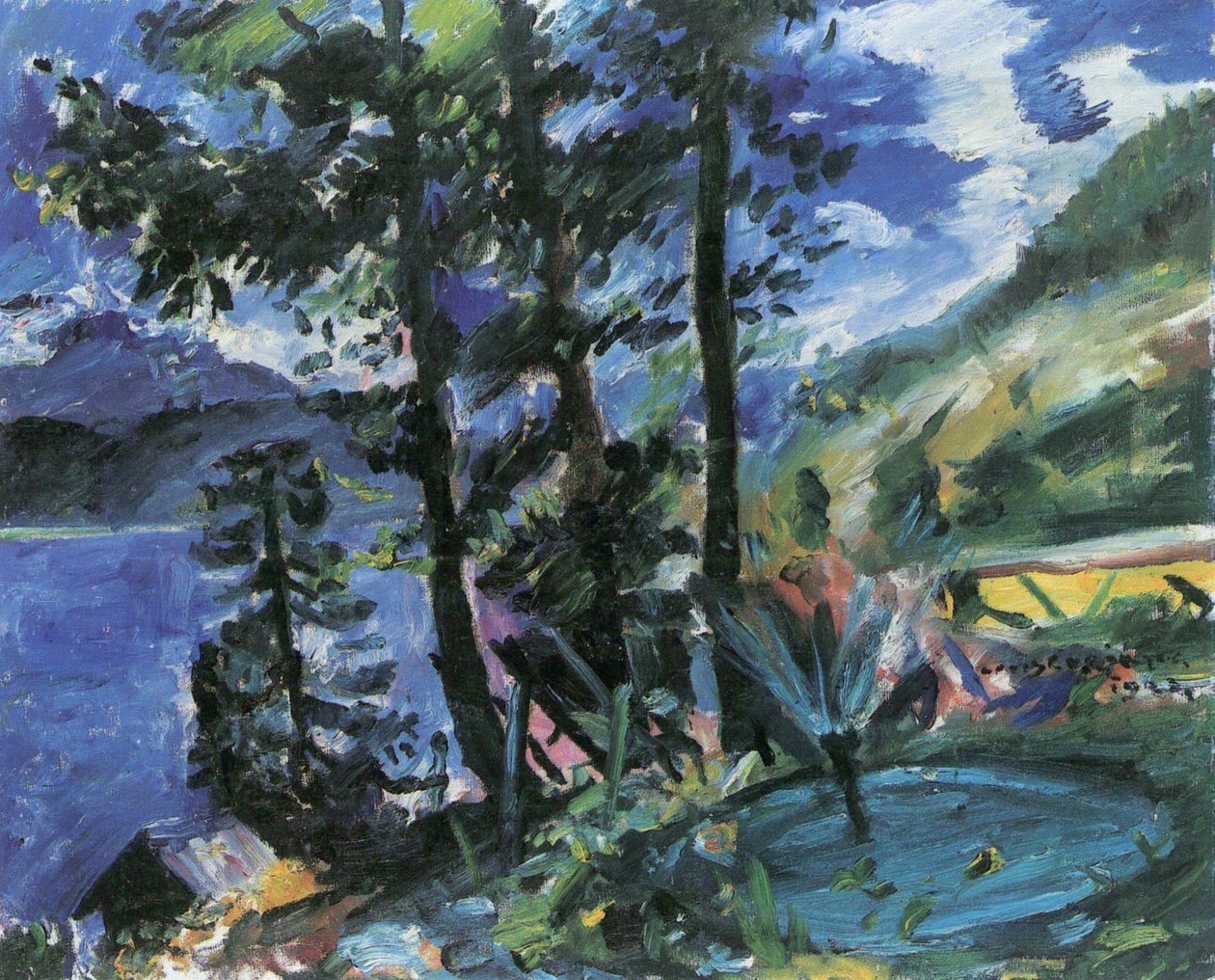 çeşme ile Walchensee by Lovis Corinth