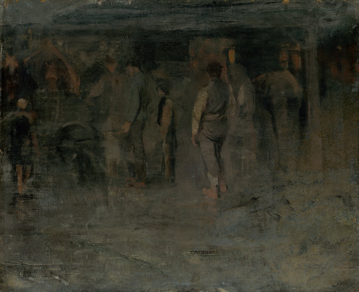 Kasvetli Fuar II. (Bir Grup Erkek Kroki) by Laszlo Mednyanszky