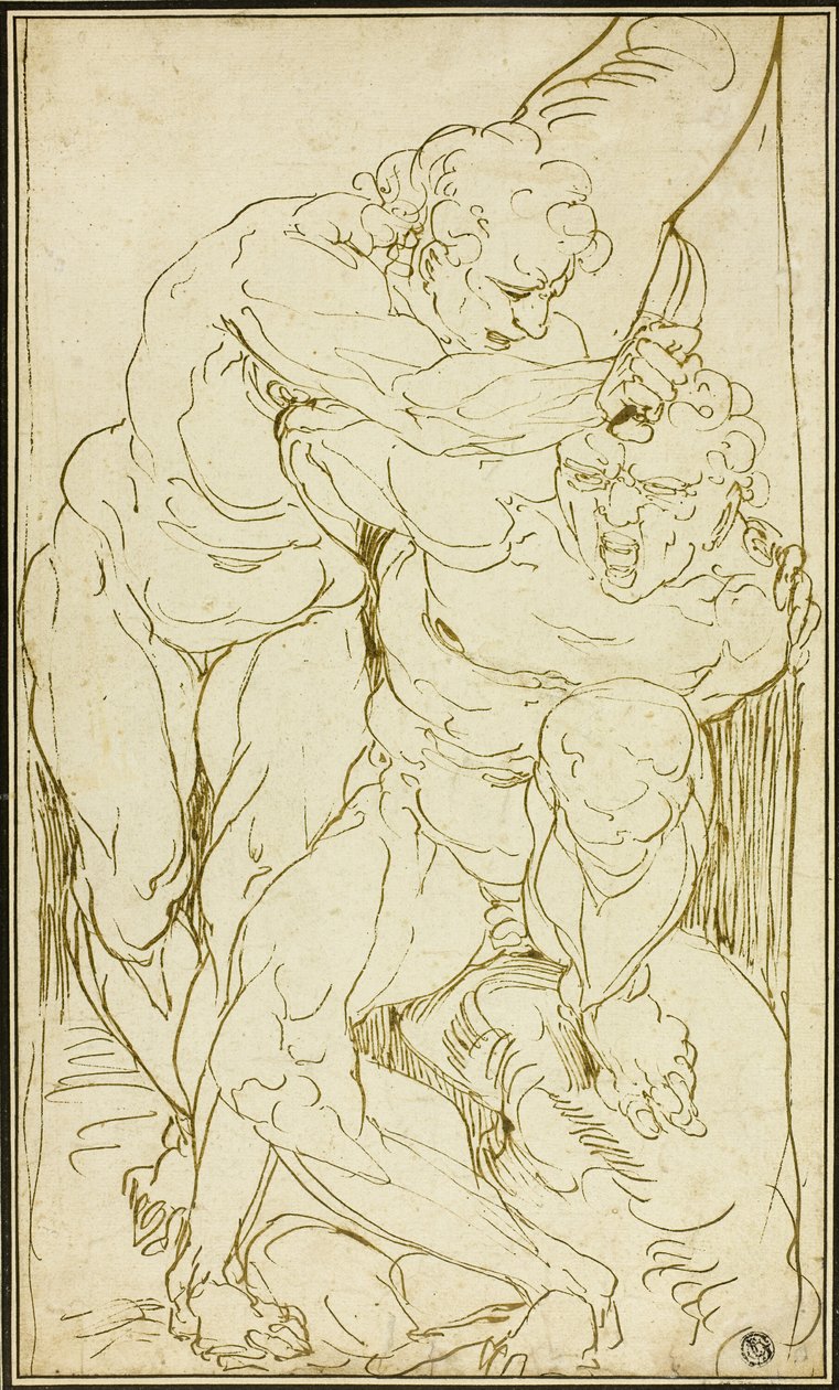 Apollon Yüzen Marsyas by Luca Cambiaso