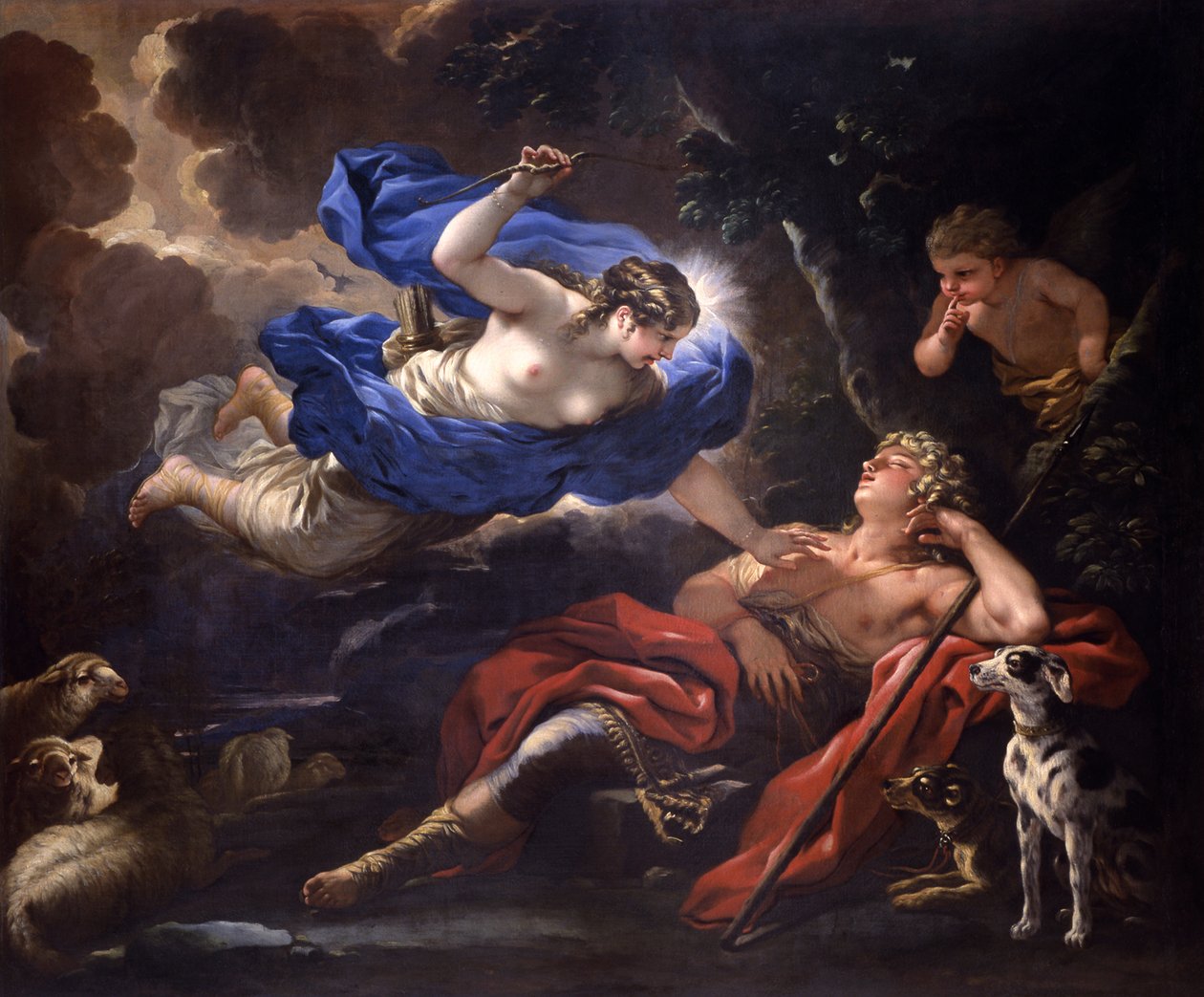 Diana ve Endymion, yaklaşık 1675-1680. by Luca Giordano