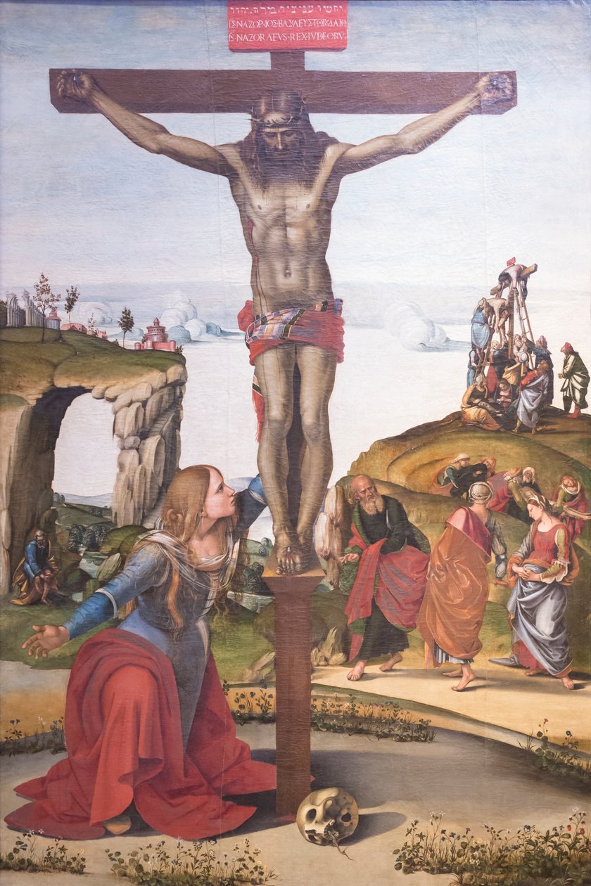 Mary Magdalen ile çarmıha gerilme by Luca Signorelli