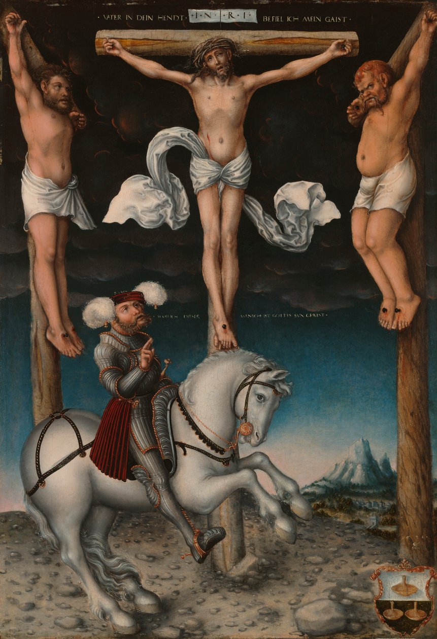 dönüştürülmüş centurion ile çarmıha germe by Lucas Cranach the Elder