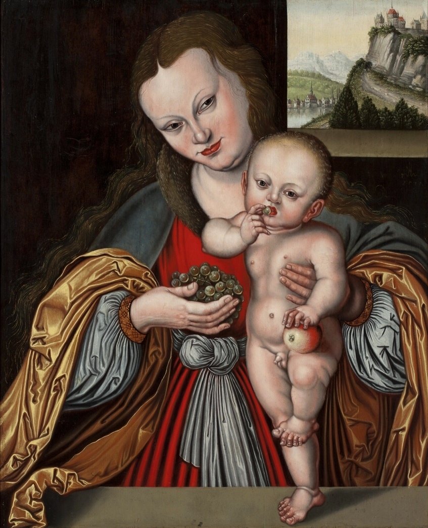 madonna ve çocuk by Lucas Cranach the Elder
