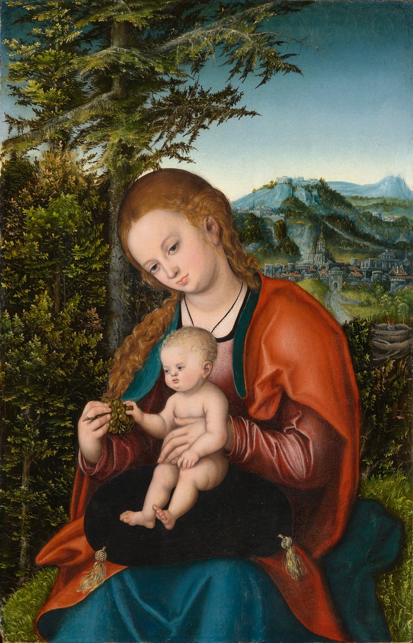 madonna ve çocuk by Lucas Cranach the Elder