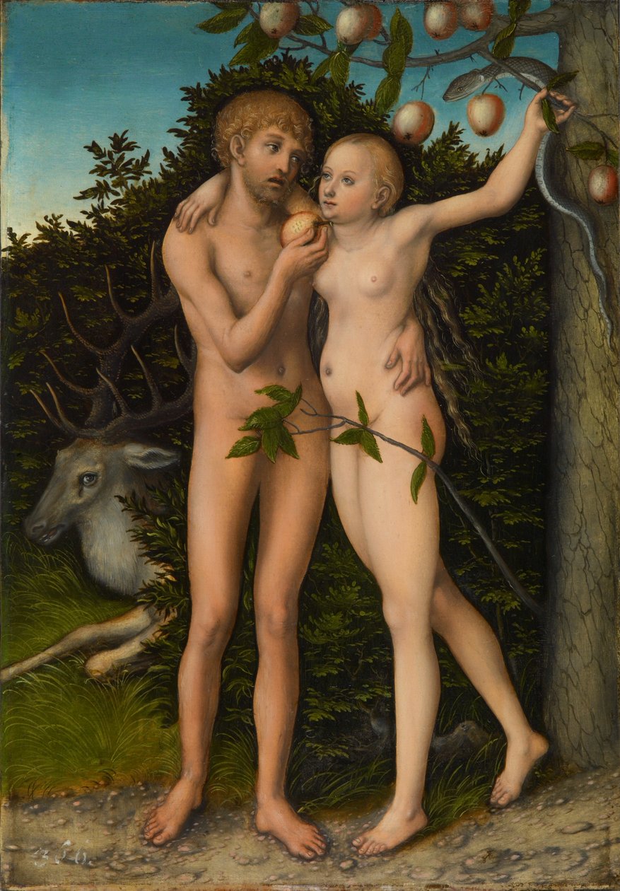 Adamın düşmesi by Lucas Cranach the Elder