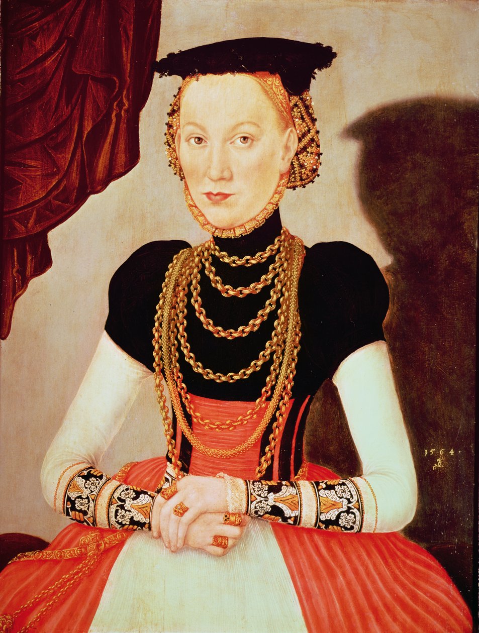 Bir kadının portresi, 1564 (panel) by Lucas Cranach the Younger