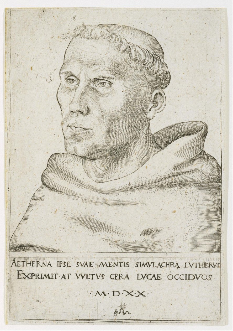 Martin Luther, Üç Çeyrek Görünümde Büstü by Lucas Cranach the Elder