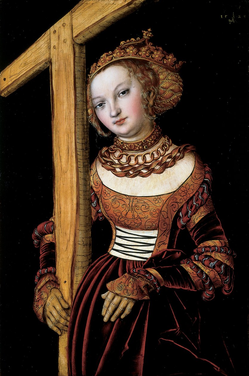 Haç ile Saint Helena by Lucas Cranach the Elder