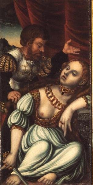 Tarquin ve Lucretia by Lucas (studio of) Cranach