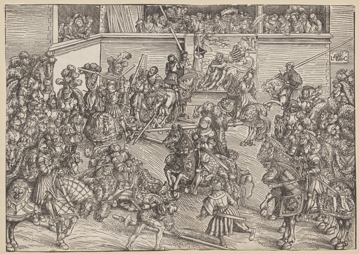 Sampson ve Aslan ile Turnuva by Lucas Cranach
