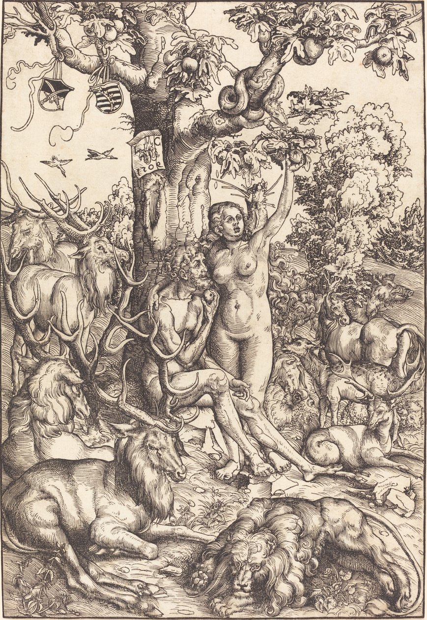 Adem ve Havva Cennette by Lucas Cranach the Elder