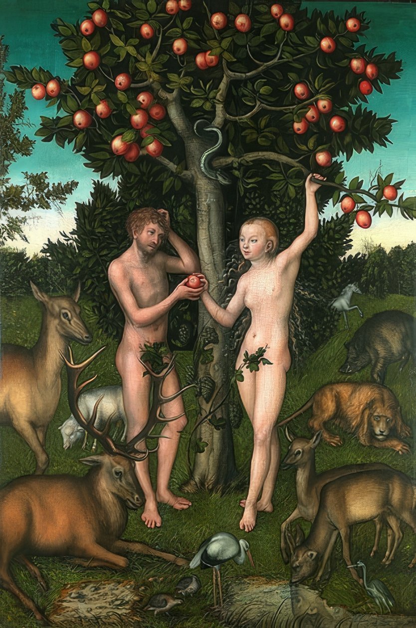 Adem ve Havva. 1526 by Lucas Cranach the Elder