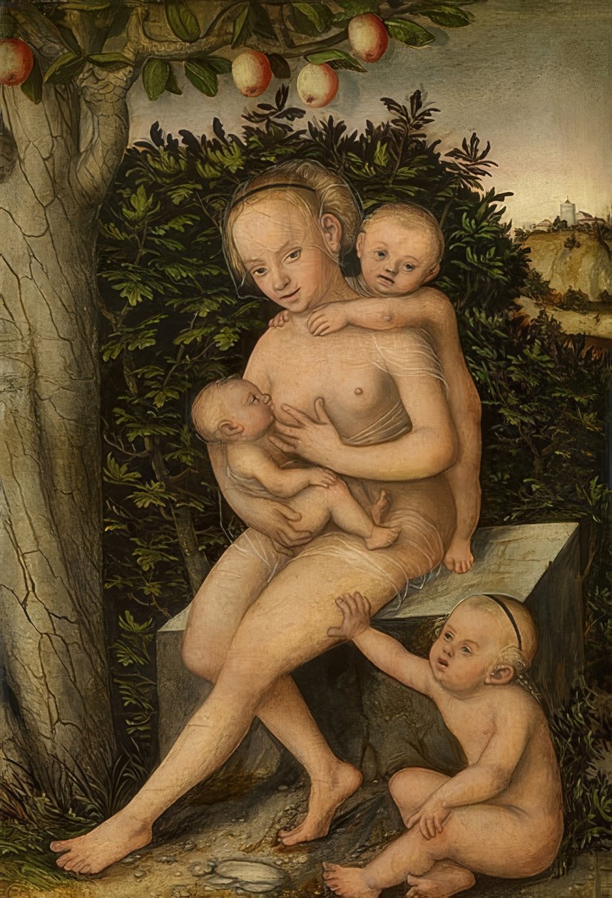 Caritalar. 1537 civarında by Lucas Cranach the Elder