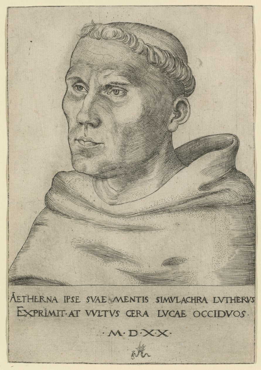Bir Augustinerinnen Rahip olarak Luther by Lucas Cranach the Elder
