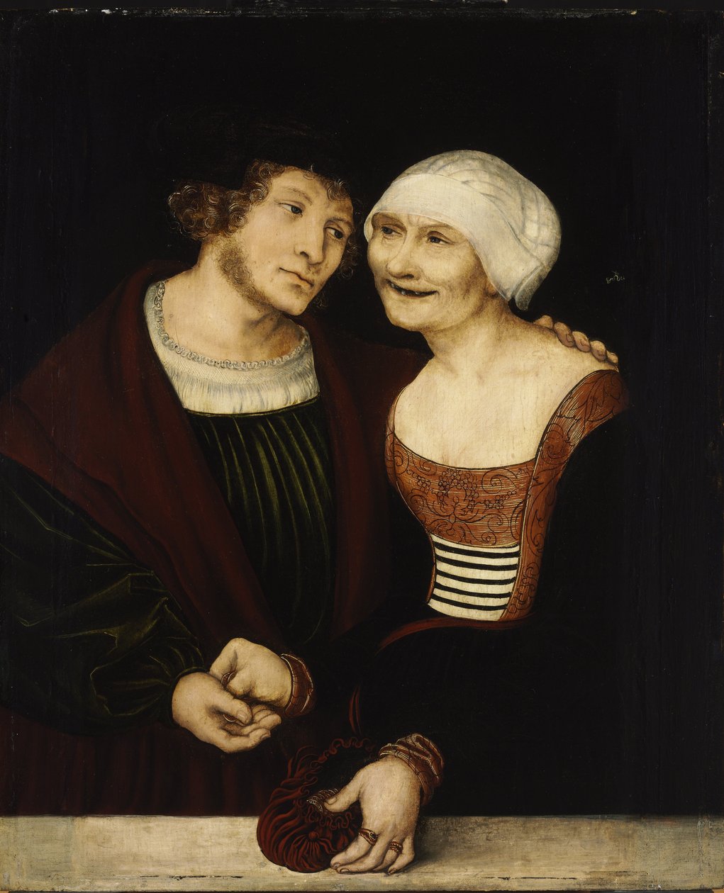 genç adam ve yaşlı kadın by Lucas Cranach the Elder