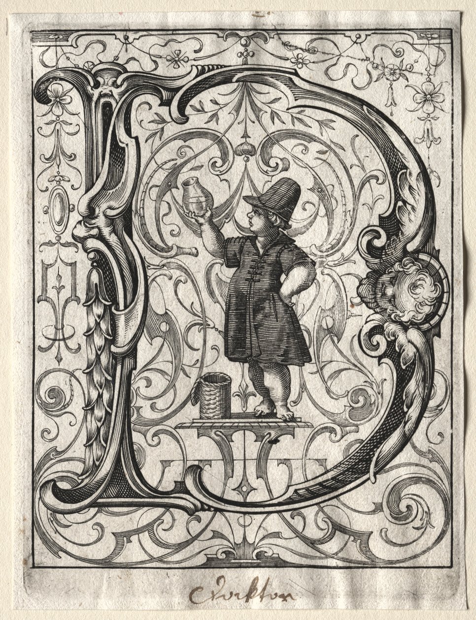 Yeni ABC Kitapçığı: D, 1627. by Lucas Kilian