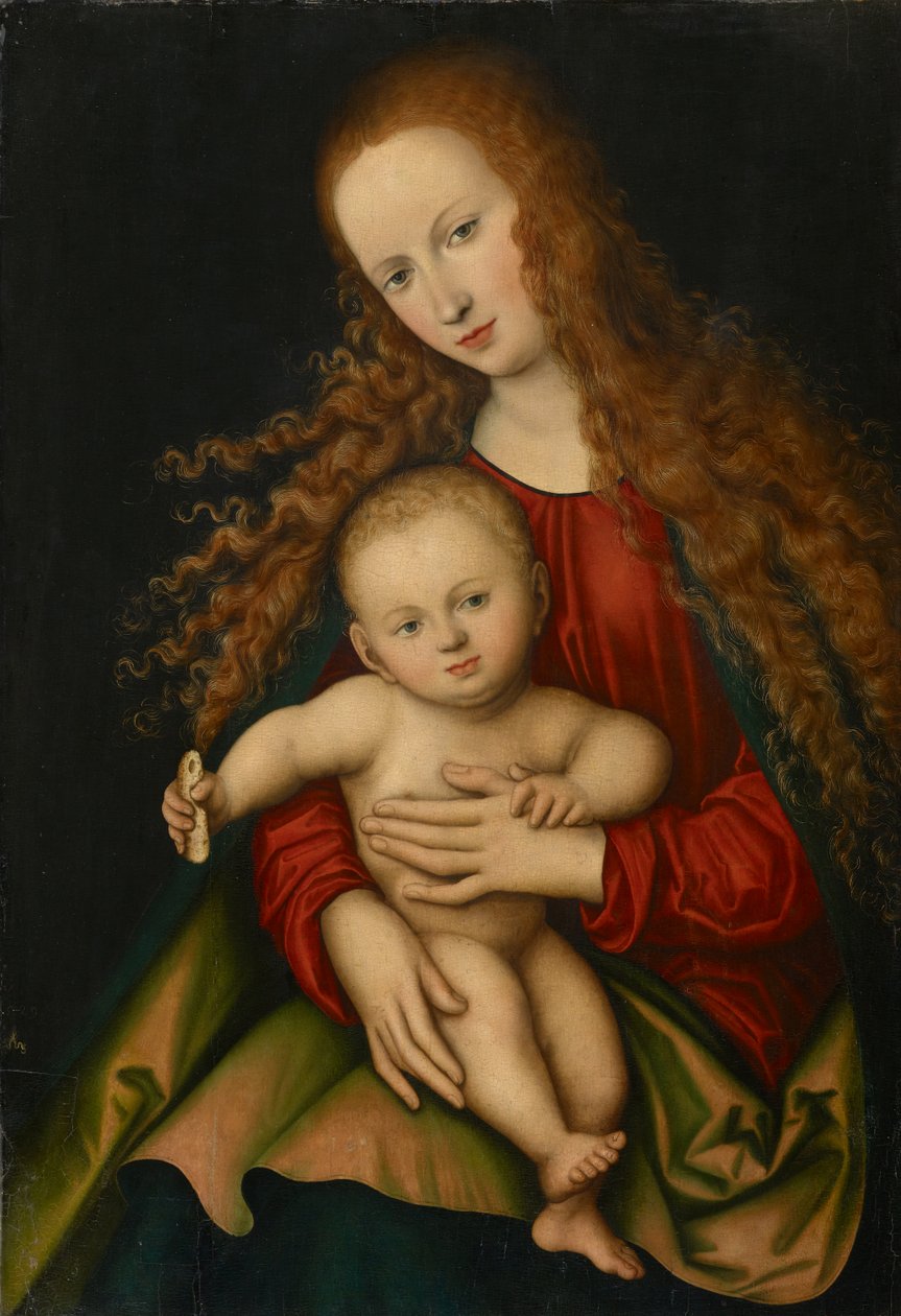 bakire ve çocuk by Lucas the Elder Cranach