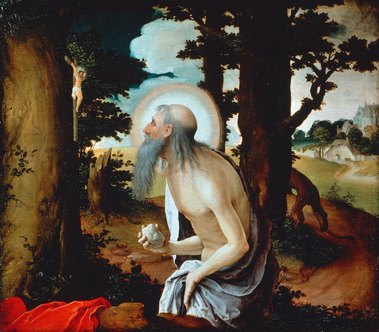 Tövbekar Aziz Jerome by Lucas van Leyden