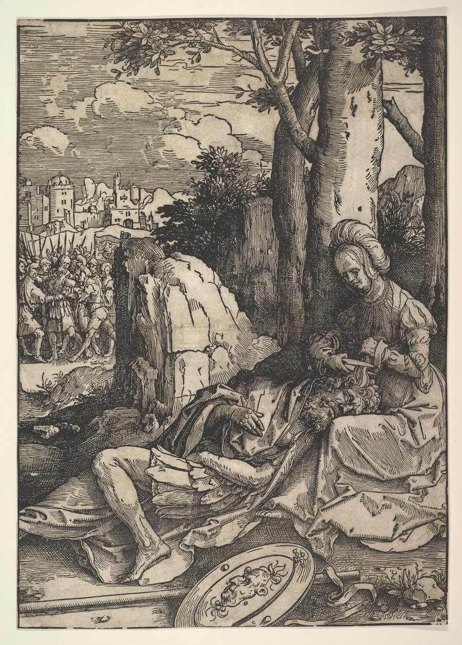 Samson ve Delilah, yak. 1514 . by Lucas van Leyden